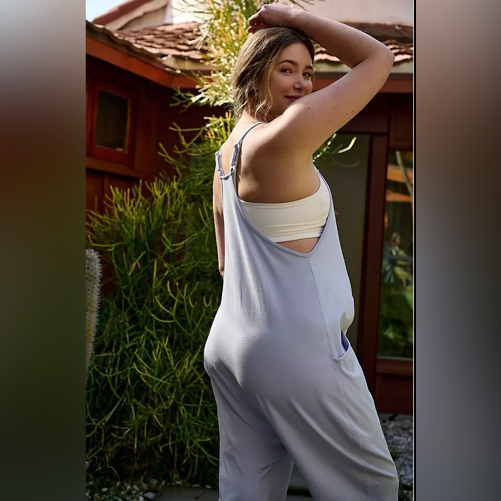 FP Movement by Free People Sky Blue Relaxed Jumpsuit NWT (sold out color) - Picture 2 of 3